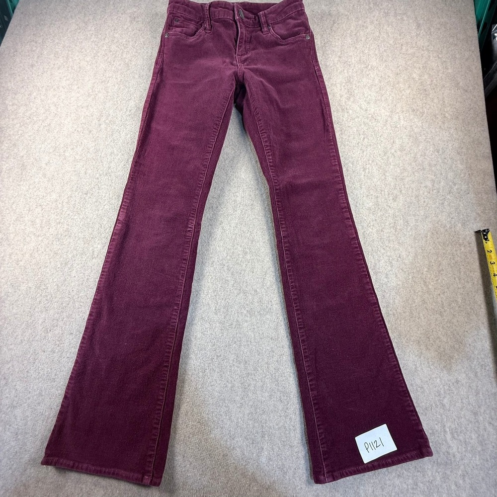 AG Adriano Goldschmied Farrah Baby Bootcut Corduroy Pants Plum Purple 27